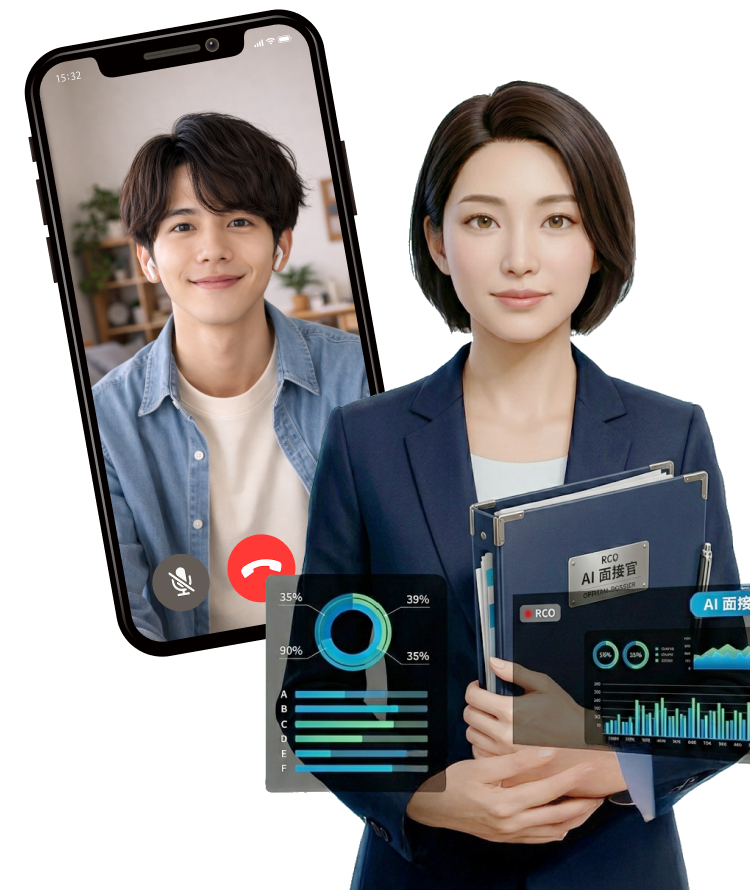 mendAIのAI面接サービスを利用する人物イメージ