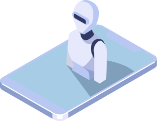 mendAIの4ステップを案内するロボット